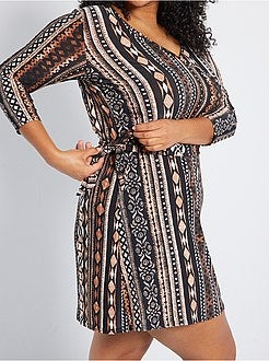 Vestido com cinto integrado - Kiabi