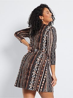 Vestido com cinto integrado - Kiabi