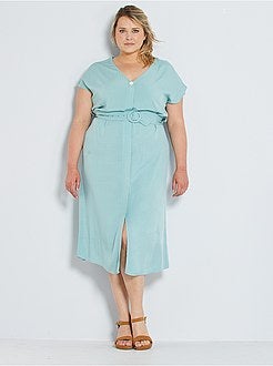 Vestido com cinto - Kiabi