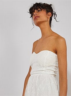 Vestido com corpete em renda - Kiabi