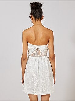 Vestido com corpete em renda - Kiabi