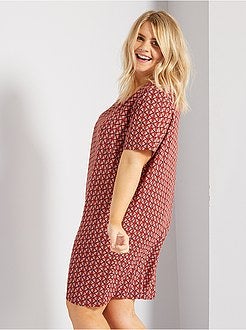 Vestido com corte direito estampado - Kiabi