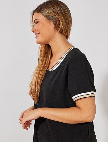 Vestido com decote com faixa - Kiabi