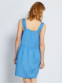 Vestido com decote com folhos - Kiabi