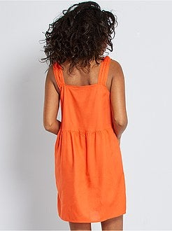 Vestido com decote com folhos - Kiabi