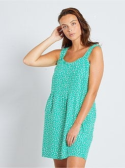 Vestido com decote com folhos - Kiabi