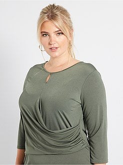 Vestido com decote drapejado - Kiabi