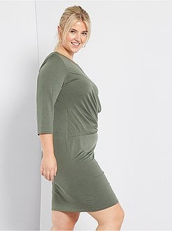 Vestido com decote drapejado - Kiabi