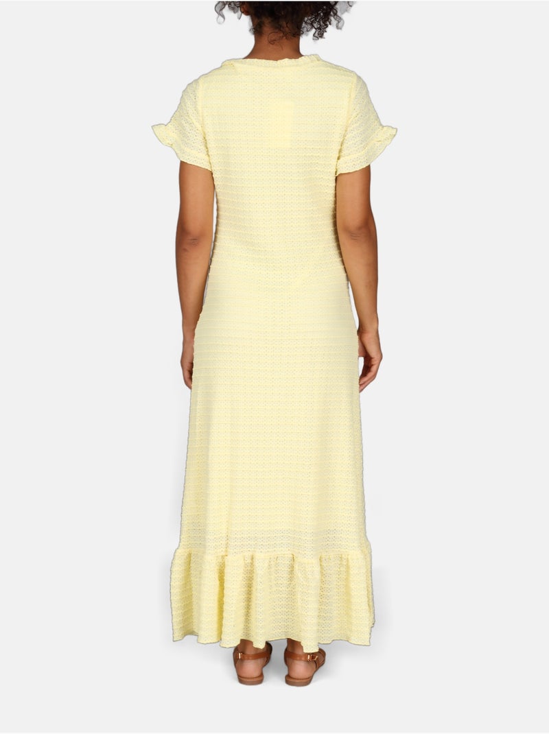 Vestido com decote em V Amarelo - Kiabi