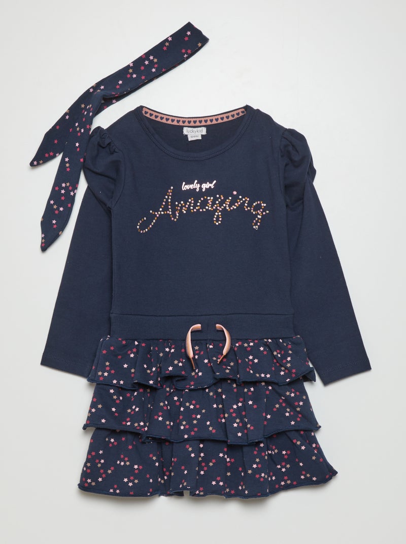Vestido com efeito 2 em 1 AZUL - Kiabi