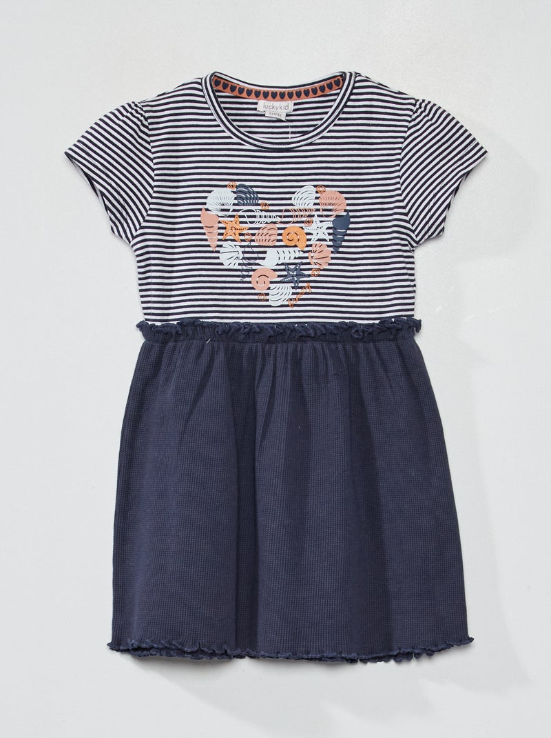 Vestido com efeito 2 em 1 Azul Marinho - Kiabi