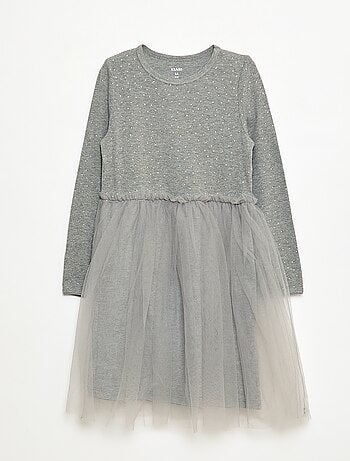 Vestido com efeito 2 em 1 com base em tule