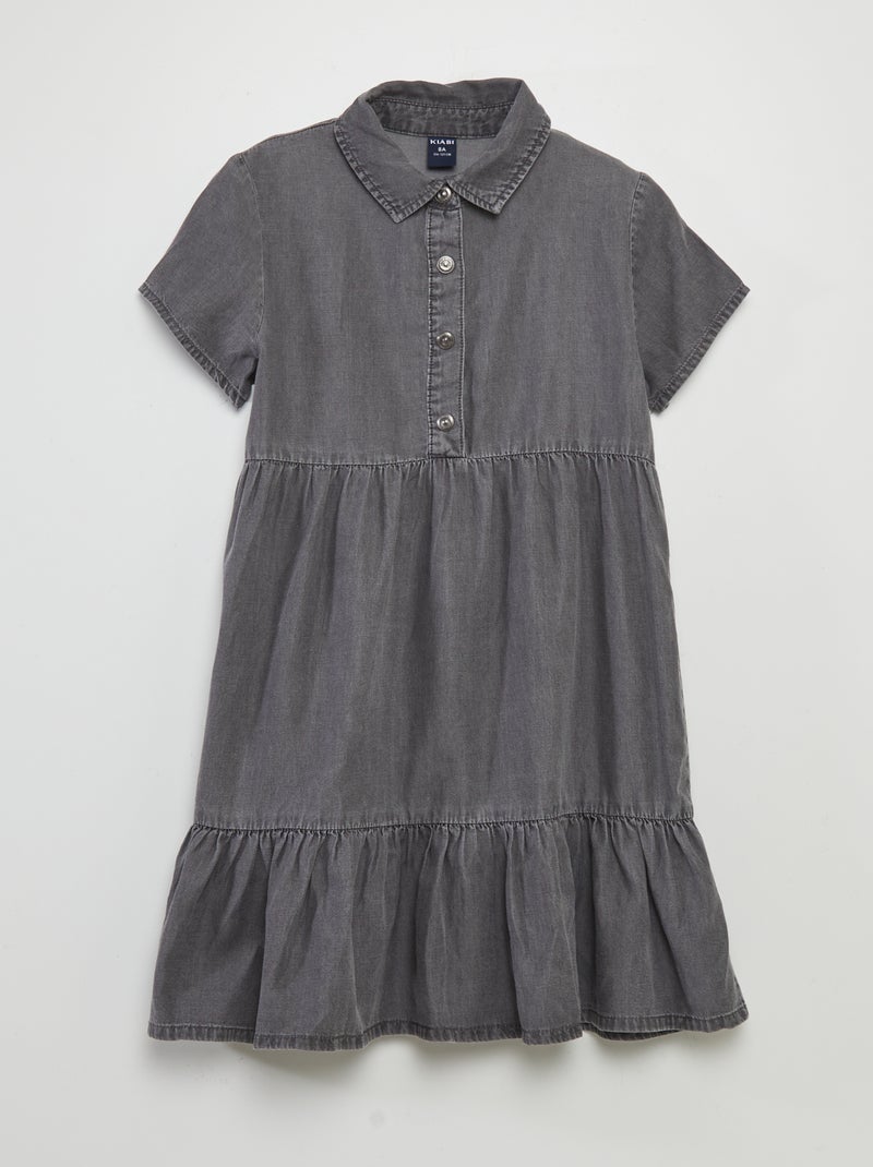 Vestido com efeito de ganga CINZA - Kiabi