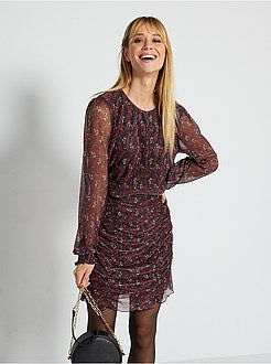 Vestido com efeito drapejado - Kiabi