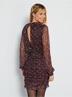 Vestido com efeito drapejado - Kiabi