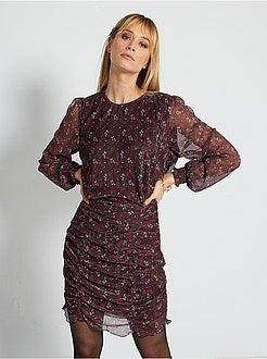 Vestido com efeito drapejado - Kiabi