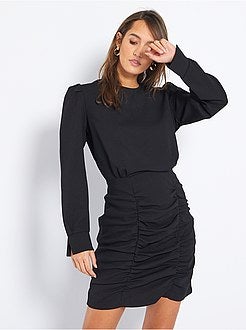 Vestido com efeito drapejado - Kiabi