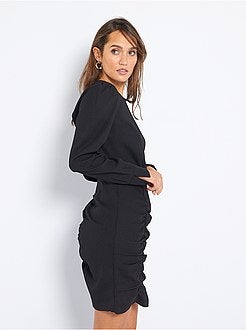 Vestido com efeito drapejado - Kiabi