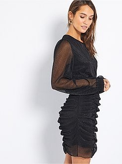 Vestido com efeito drapejado - Kiabi