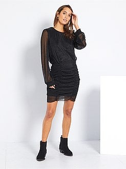 Vestido com efeito drapejado - Kiabi