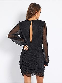 Vestido com efeito drapejado - Kiabi