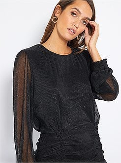 Vestido com efeito drapejado - Kiabi