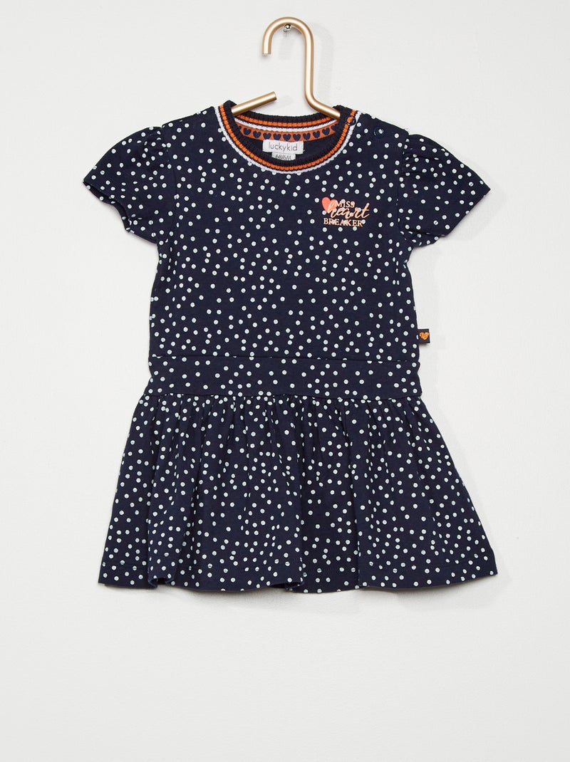 Vestido com estampado 'às bolinhas' BEGE - Kiabi