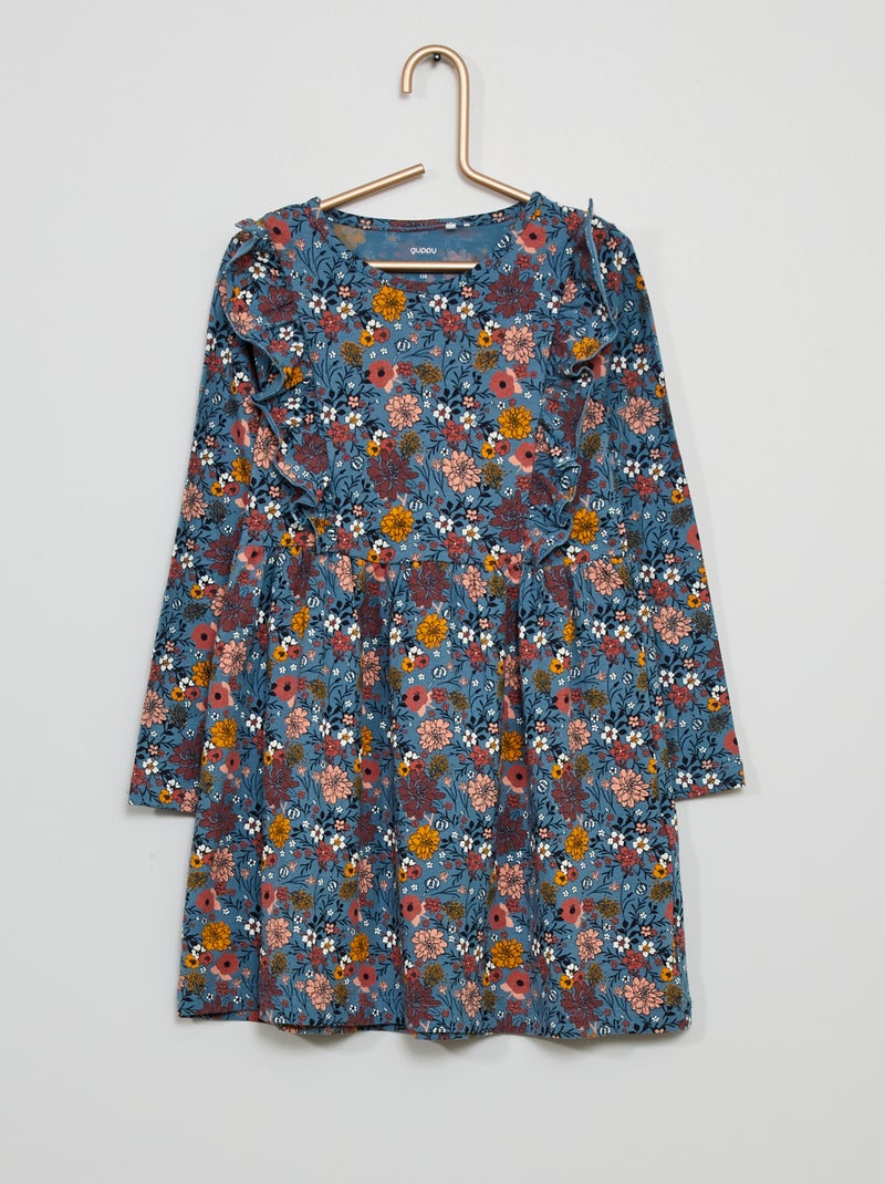Vestido com estampado 'flores' Azul Marinho - Kiabi