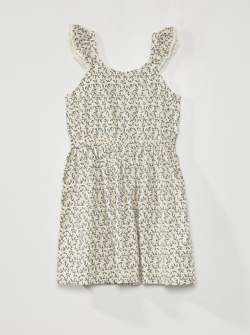 Vestido com estampado 'florido' BRANCO - Kiabi