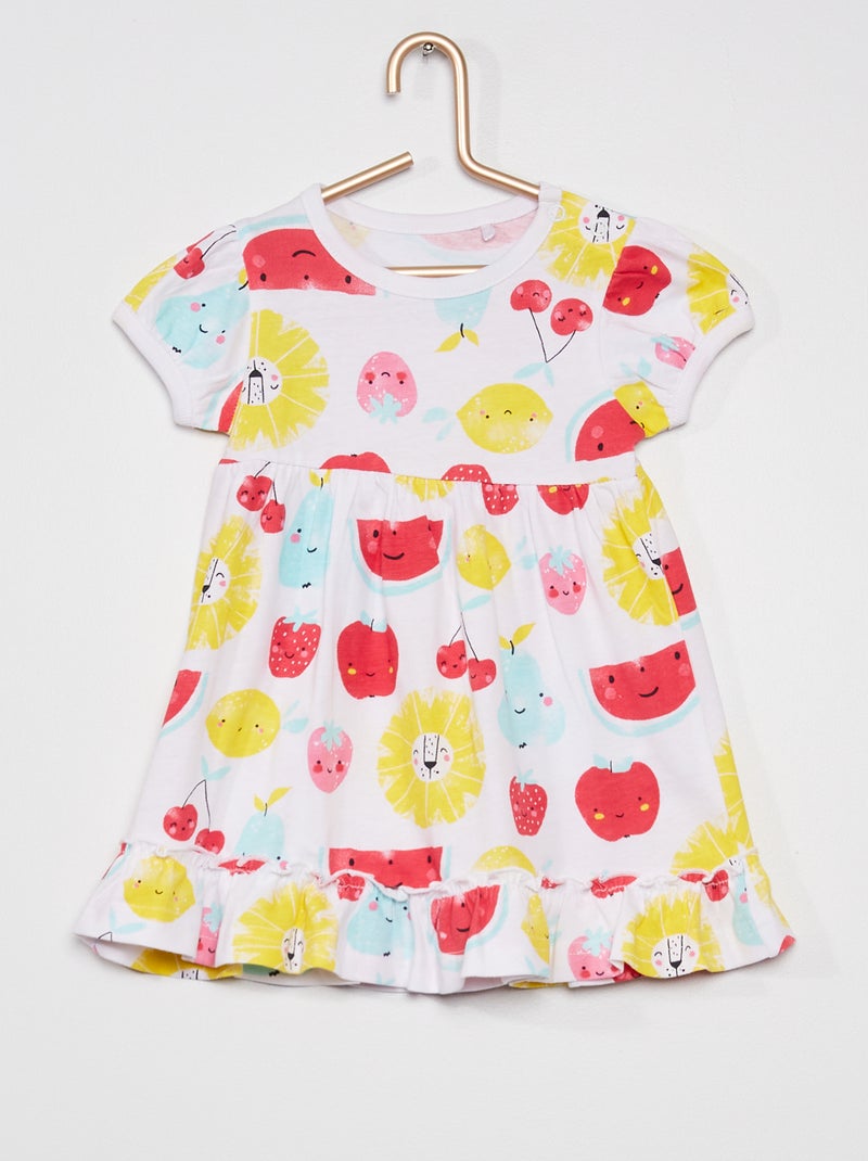 Vestido com estampado 'frutos' BEGE - Kiabi