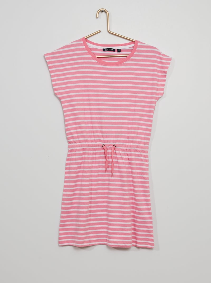 Vestido com estampado 'riscas' Rosa - Kiabi