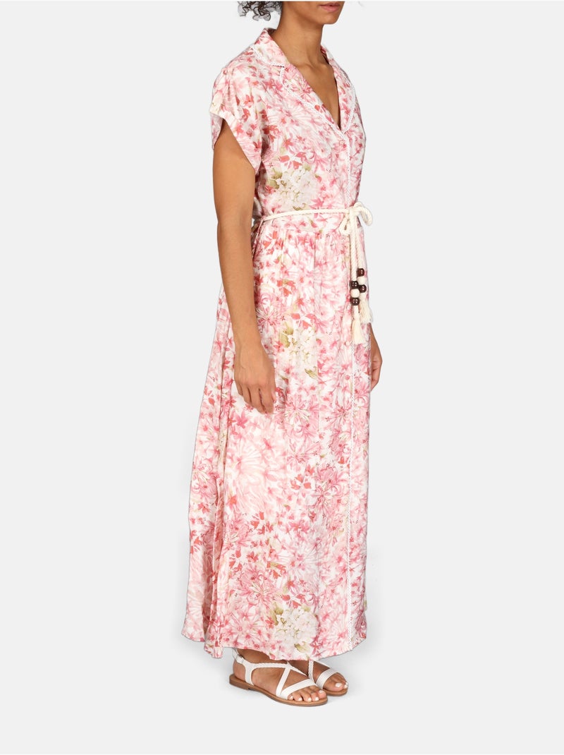 Vestido com estampados Rosa - Kiabi