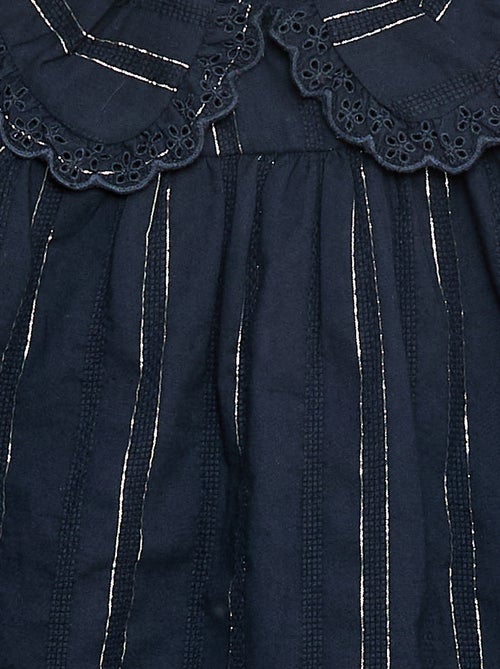 Vestido com fios brilhantes e decote bordado - Kiabi