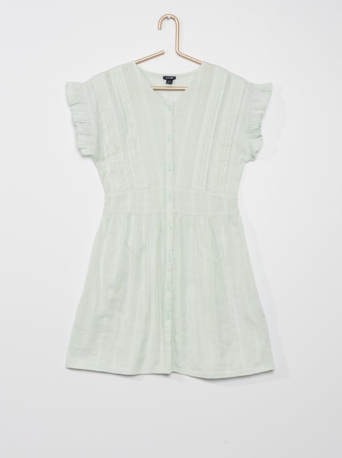 Vestido com folhos - Kiabi