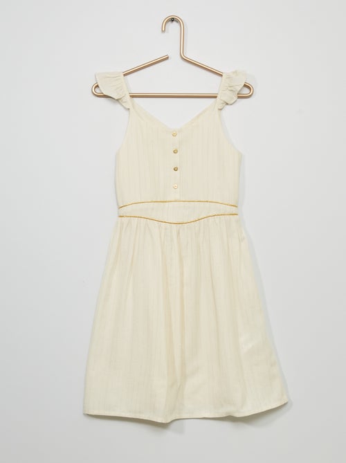 Vestido com folhos - Kiabi