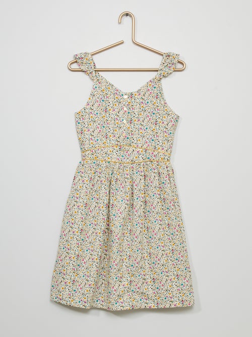 Vestido com folhos - Kiabi
