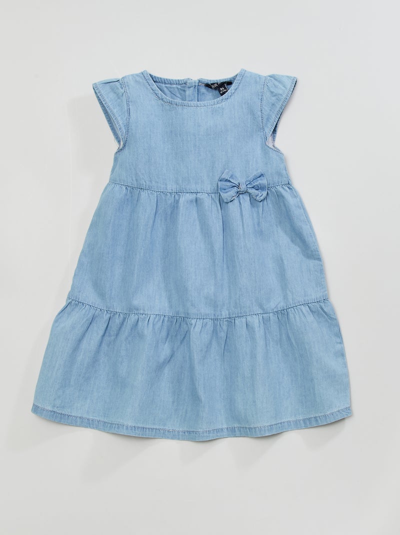 Vestido com folhos de ganga Jeans - Kiabi