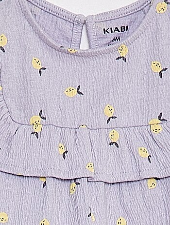 Vestido com folhos de manga curta