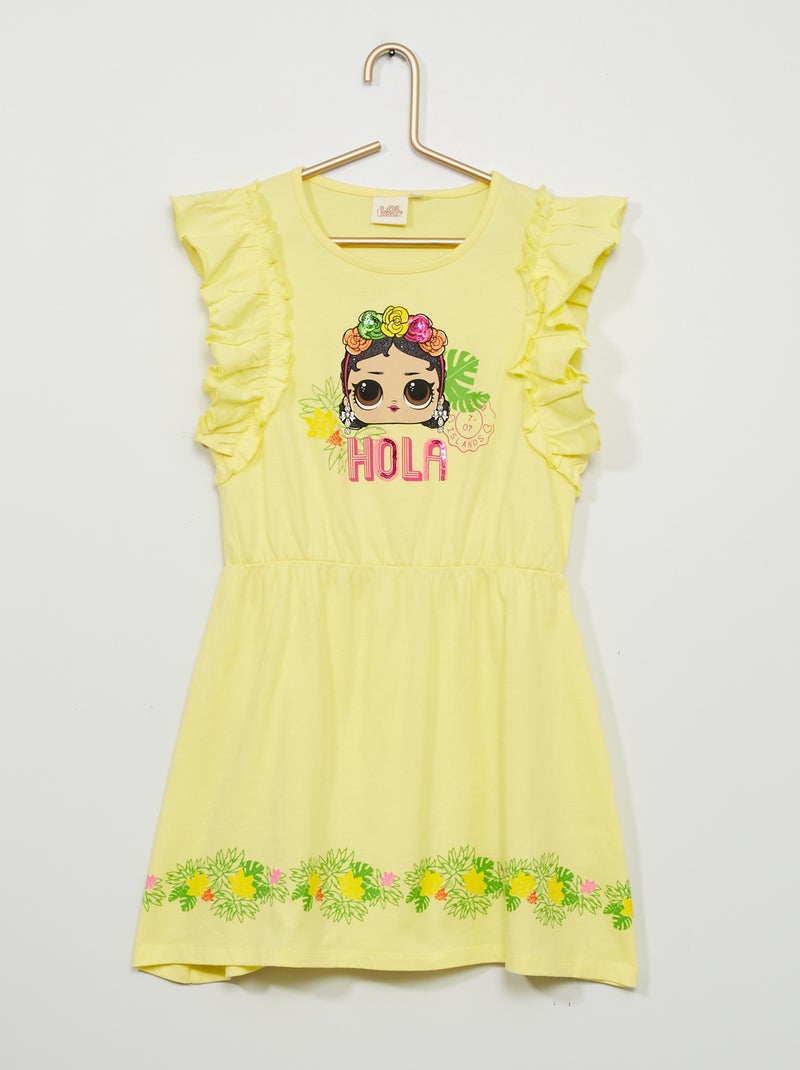 Vestido com folhos 'L.O.L Surprise' Amarelo - Kiabi