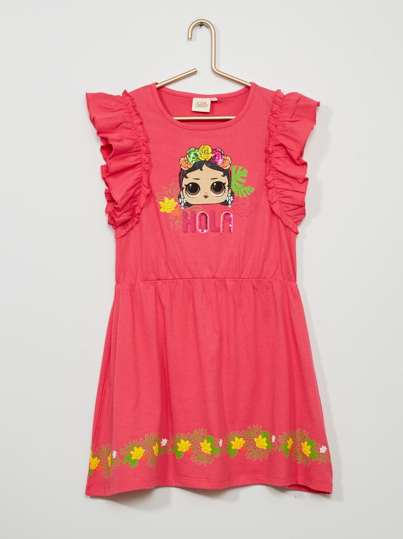 Vestido com folhos 'L.O.L Surprise' Rosa - Kiabi