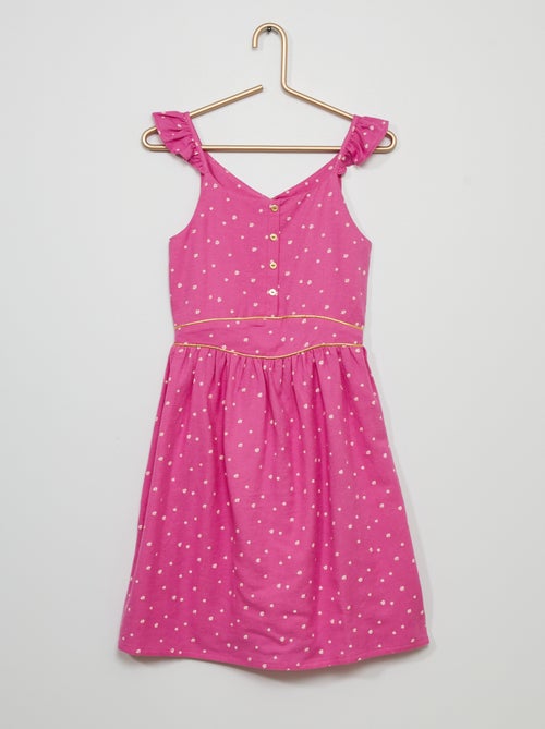 Vestido com folhos - Kiabi