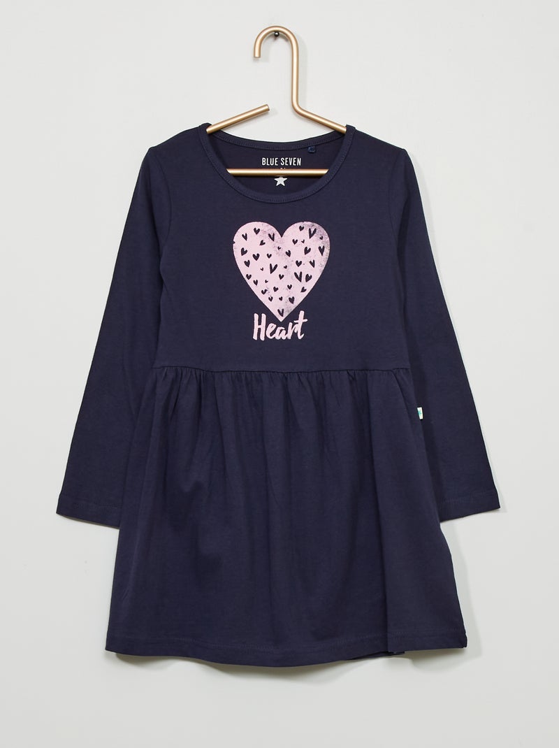 Vestido com forma larga Azul Marinho - Kiabi