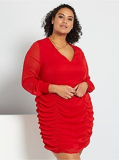 Vestido com franzidos - Kiabi