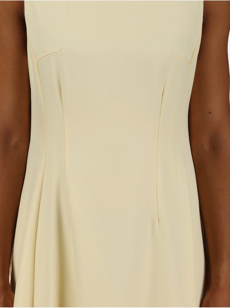 Vestido com gola arredondada Amarelo - Kiabi