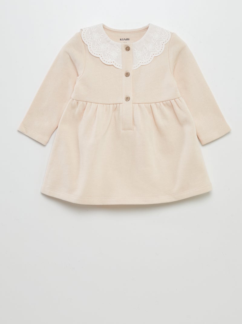 Vestido com gola bordada ROSA - Kiabi