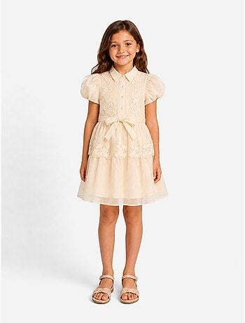 Vestido com gola de camisa - Kids Star