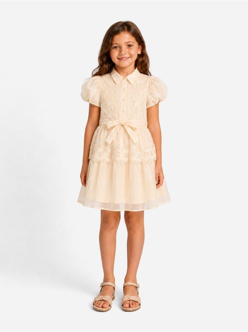 Vestido com gola de camisa - Kids Star - Kiabi