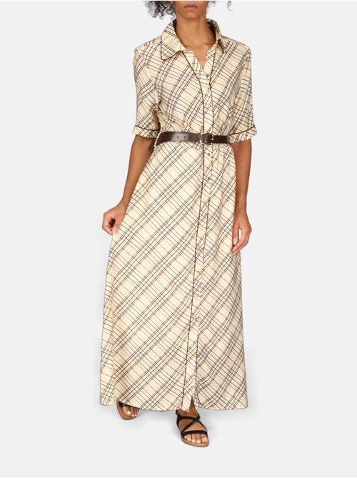 Vestido com gola de camisa - Kiabi
