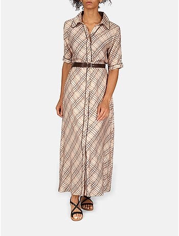 Vestido com gola de camisa