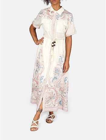 Vestido com gola de camisa